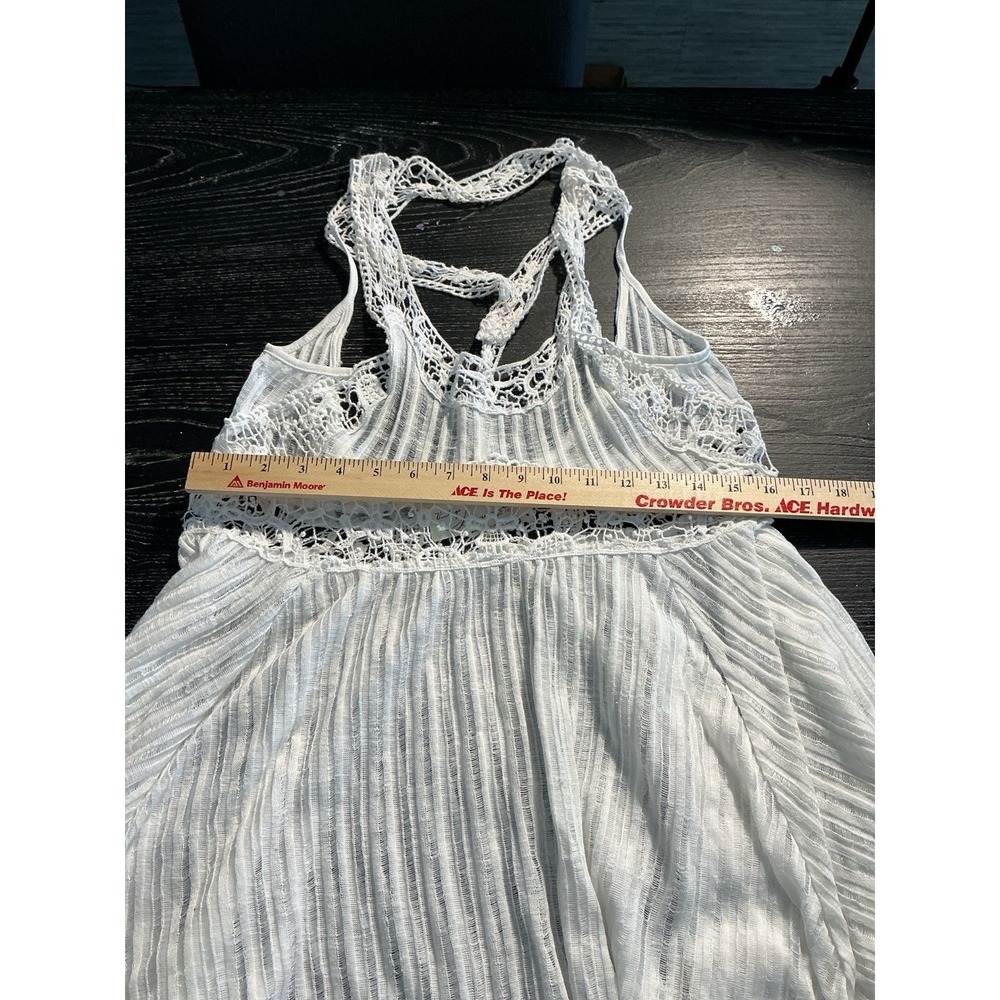 Vintage Havana Boho Swim Cover Up Beach Tank Top  White Crochet Lace Cottagecore - Picture 2 of 6
